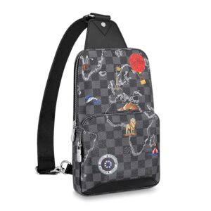 Louis Vuitton LV Men Avenue Sling Bag in Damier Graphite Coated Canvas-Grey