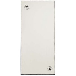 Chanel Unisex Stole Cashmere & Silk Scarf White