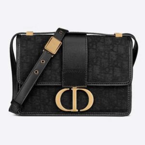 DIOR 30 Montaigne Bag Black Dior Oblique Jacquard
