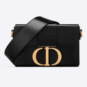 DIOR 30 Montaigne Box Bag Box Calfskin ‘CD’ Clasp Black