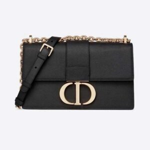 DIOR 30 Montaigne Chain Bag ‘CD’ Black Grained Calfskin