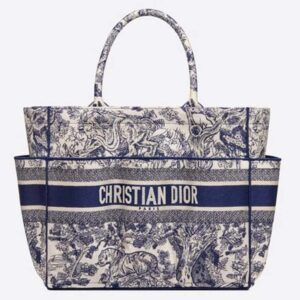 DIOR Catherine Tote Blue Toile De Jouy Embroidery ‘Christian Dior’