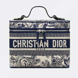 DIOR DiorTravel Vanity Case Blue Toile De Jouy Embroidery