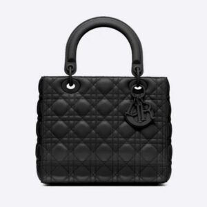 DIOR Medium Lady Dior Bag Black Ultramatte Cannage Calfskin