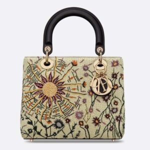 DIOR Medium Lady Dior Jardin De Midi Bag Embroidered Calfskin