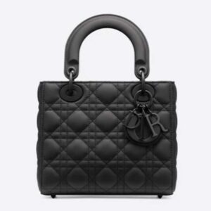 DIOR Small Lady Dior Bag Black Ultramatte Cannage Calfskin