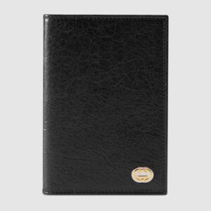 Gucci GG Men Soft Leather Passport Case in Black Soft Leather