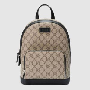 Gucci GG Unisex Eden Small Backpack Beige/Ebony GG Supreme Canvas