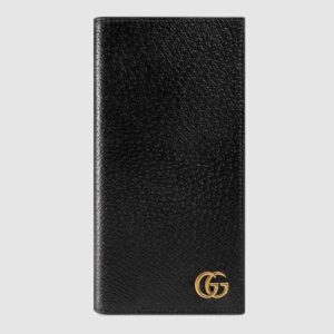 Gucci GG Unisex GG Marmont Leather Long ID Wallet in Black Leather