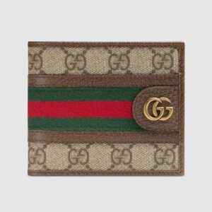 Gucci GG Unisex Ophidia GG Wallet Beige/Ebony GG Supreme Canvas