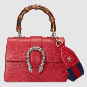 Gucci GG Women Dionysus Mini Top Handle Bag in Textured Leather