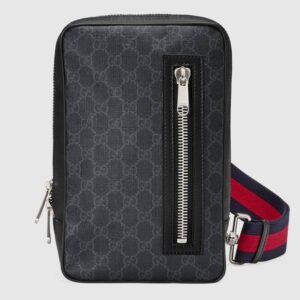 Gucci GG Unisex GG Black Belt Bag Black Grey Soft GG Supreme
