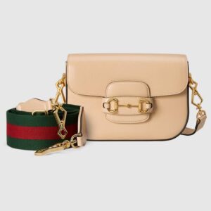 Gucci Women Gucci Horsebit 1955 Mini Bag Leather Green Red Web Beige