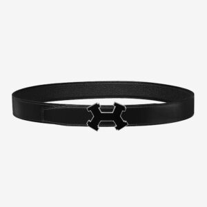 Hermes Men Street H Belt Buckle & Reversible Leather Strap 32 mm Black