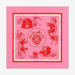 Hermes Women Ex-Libris Scarf 90 Pink