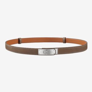 Hermes Women Kelly Belt in Calfskin Leather Silver