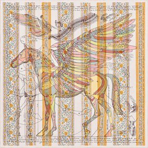 Hermes Women La Maison Des Carres Pegase Dhermes AU Bloc Scarf Yellow