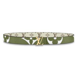 Louis Vuitton LV Unisex LV Iconic 30mm Reversible Belt in Oversized Monogram Canvas Green