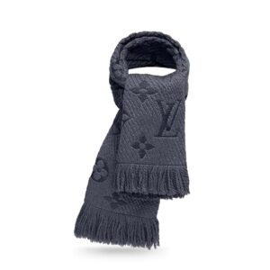 Louis Vuitton LV Women Logomania Scarf in Iconic Monogram Silk Wool Grey