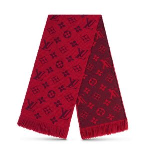 Louis Vuitton LV Women Logomania Scarf in Iconic Monogram Silk Wool Red