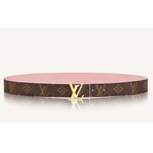 Louis Vuitton Unisex LV Initials 30 mm Reversible Belt Monogram Canvas Calf Leather Pink
