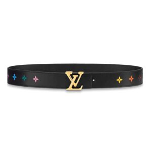 Louis Vuitton Women LV New Wave 35mm Belt in Calf leather Black