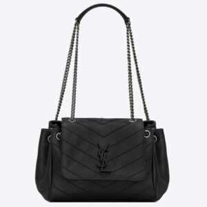 Saint Laurent YSL Women Small Nolita Bag in Vintage Leather-Black