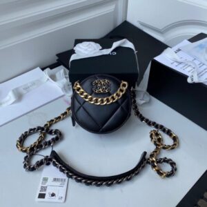 Chanel 19 Clutch With Chain Ridescent Calfskin black