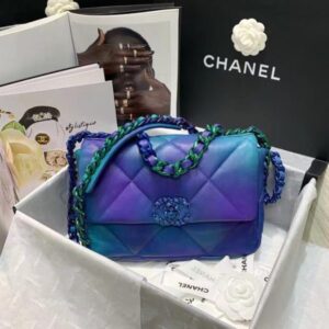 Chanel 19 Tie-dye Calfskin Flap Bag 1160 Symphony Blue
