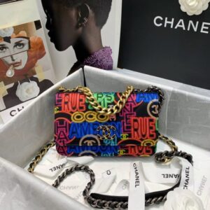 Chanel Fabric Gold-Tone Silver-Tone & Ruthenium-Finish Metal Black Multicolour
