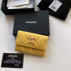 Chanel Flap Card Holder AP2038 Yellow
