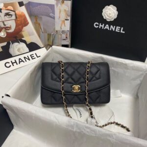 Chanel Flap Original Caviar Leather Shoulder Bag AS1488