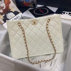 Chanel Grained Calfskin Large Shopping Bag AS2360 White