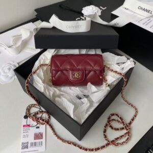 Chanel Jewel Card Holder with Chain Lambskin AP2285