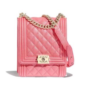Chanel Women Boy Chanel Handbag in Grained Calfskin Leather