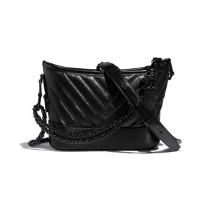 Chanel Women Chanel’s Gabrielle Small Hobo Bag in Aged and Smooth Calfskin-Black