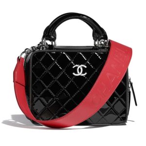 Chanel Women Small Vanity Case in Patent Calfskin Leather-Black