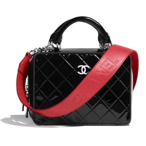 Chanel Women Vanity Case in Patent Calfskin Leather-Black