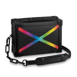 Louis Vuitton LV Men Soft Trunk Bag in Taiga Leather-Black