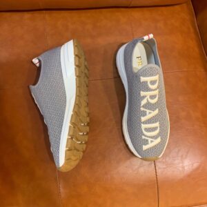 Shoes PRADA stretch fly woven fabric gray