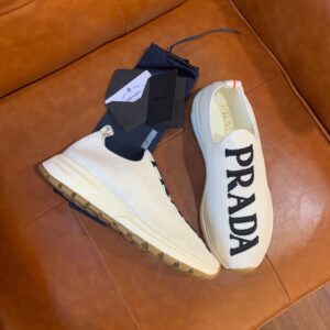 Shoes PRADA stretch fly woven fabric white