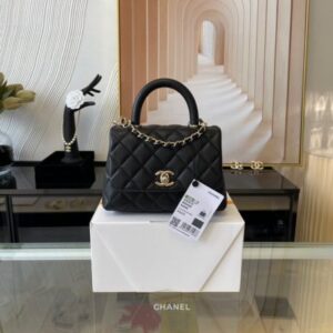 Chanel Coco Handle 14k Light Golden Coco Bag Classic Black