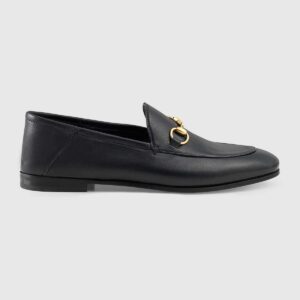 Gucci Women Brixton Leather Horsebit Loafer-Black