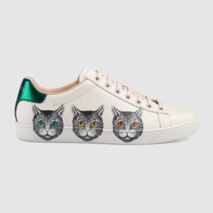 Gucci Women’s Ace Sneaker with Mystic Cat Crafted in White Leather