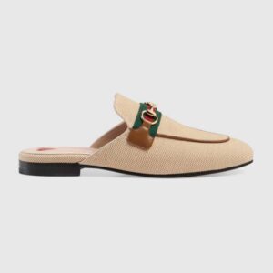 Gucci Women’s Princetown Canvas Slipper 1cm Heel-Sandy