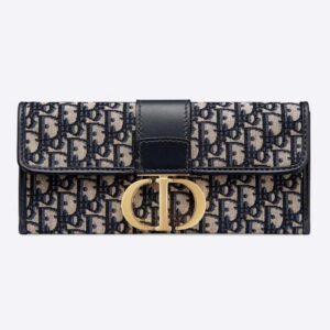 DIOR 30 Montaigne Pouch Blue Dior Oblique Jacquard ‘CD’ Clasp