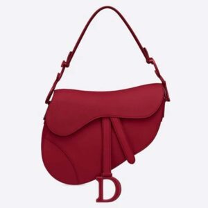 DIOR Saddle Bag in Cherry Red Ultramatte Calfskin