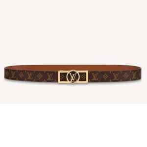 Louis Vuitton Unisex Dauphine 25mm Reversible Belt Monogram Canvas Calf-Brown