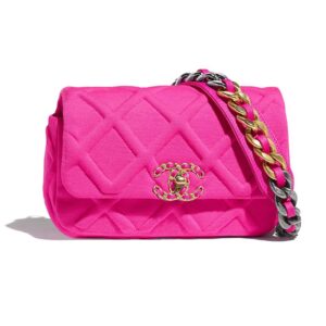 Chanel Women Chanel 19 Waist Bag Jersey Gold Silver Tone