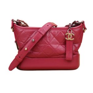 Chanel Women Chanel’s Gabrielle Small Hobo Bag in Calfskin Leather-Red